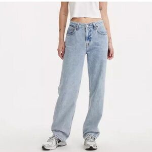Levi's High Rise Low Pro Straight Jeans Light Wash 90s